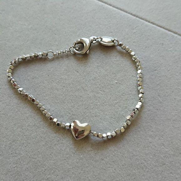 FOSSIL braded with crystals pave heart bracelet - Picture 3 of 9